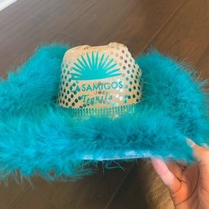 Casamigos Light Up Party Hat & Teal Twisty Cropped Top